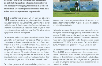 30e editie Vincentius Golftornooi in Stiemerheide Genk - Artikel in Rotary Contact van District 2140